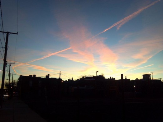 Contrails over Jackson Ward